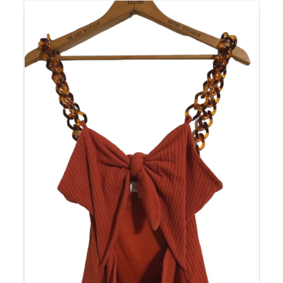 RUST & Ribbed Front Cut-out Bodysuit - Privacy Please - Medium - Picture 3 of 10